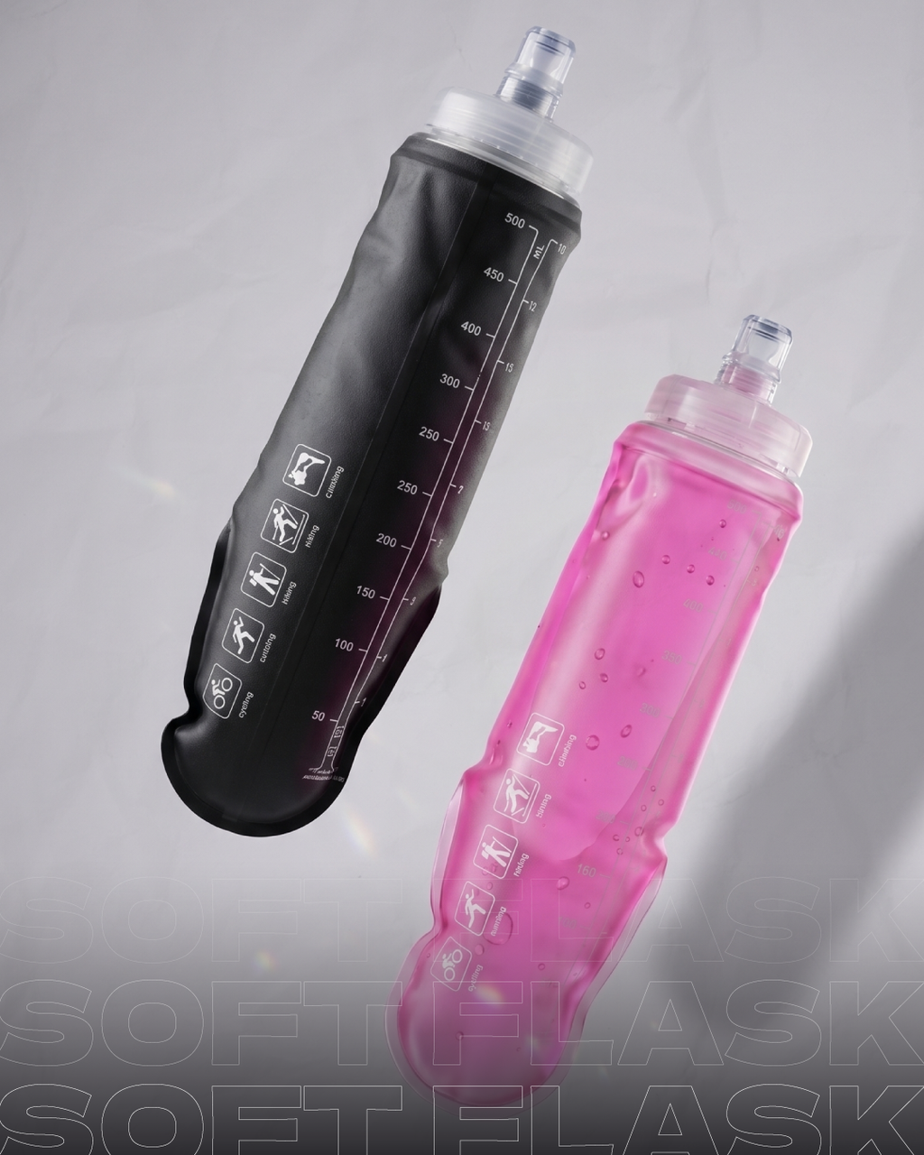Botella Soft Flask 500 ml Rosada