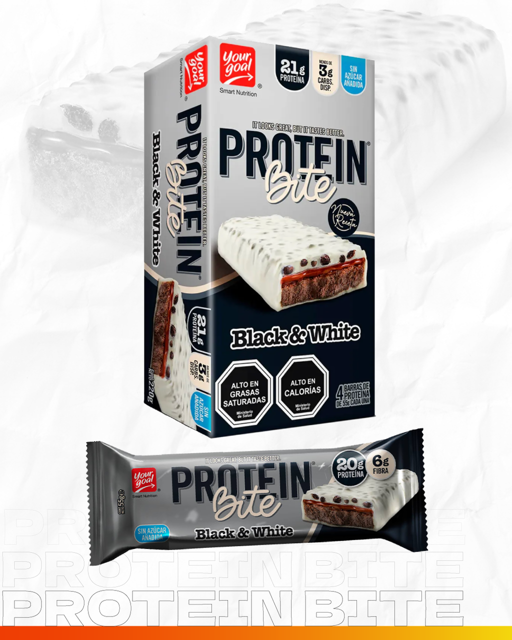 Protein Bite Black and White 4 unidades
