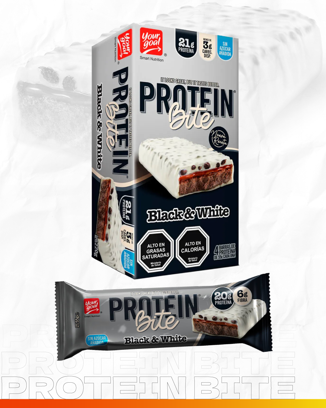 Protein Bite Black and White 4 unidades