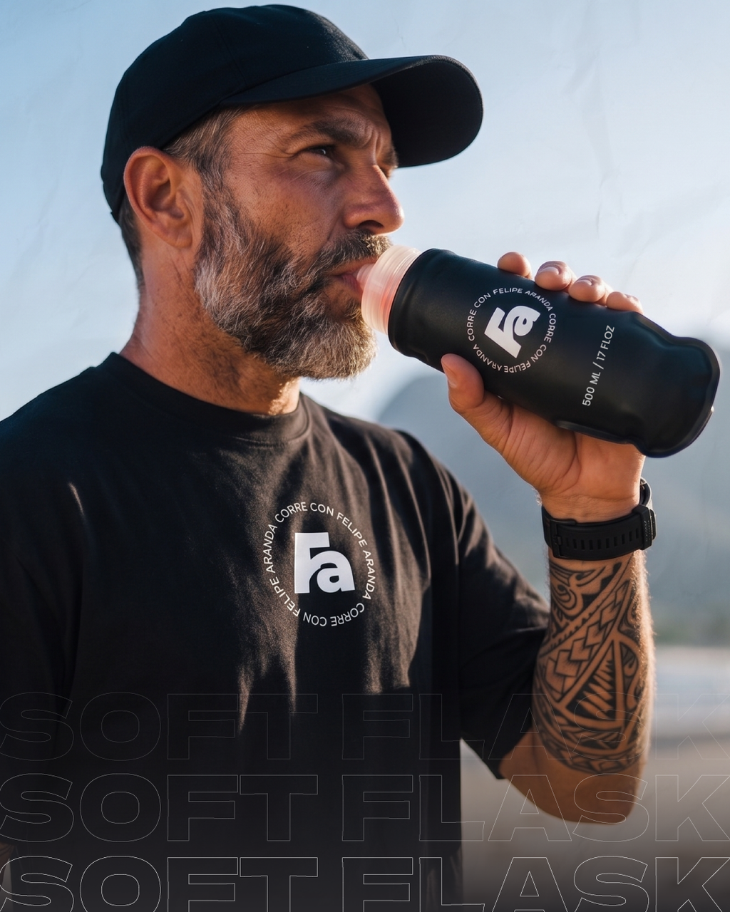 Botella Soft Flask 500 ml Negra