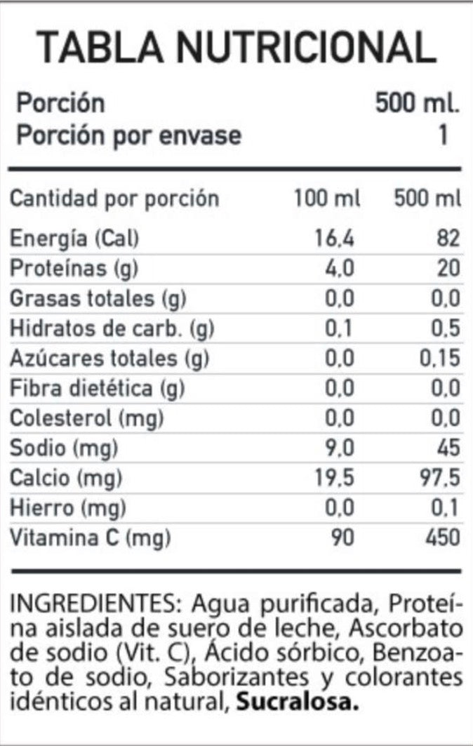 Pack 12 proteína líquida Whey Isolate- 500ml Frambuesa